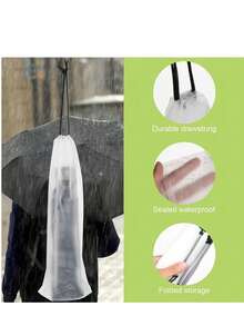 1pc Matte Semi-Transparent Plastic Umbrella Storage Bag, Reusable Portable Drawstring Umbrella Pouch, Household Storage Bag,Women's Day,Travel Essentials,Wedding Favours,Y2k,Bedroom,Car Accessories Women,Kitchen Decor - Multicolor - View 6