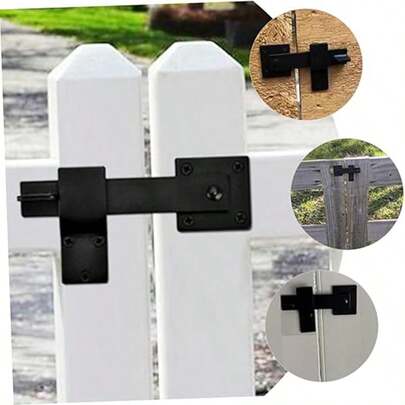 1pc 5.5 Inch Heavy Duty Solid Iron Barn Door Latch - Rotating Climbing Carabiner Bolt With Screws, Suitable For Sliding Wooden Doors, Durable And Secure