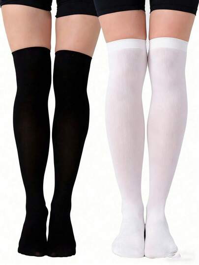 1/2/3 pares de calcetines de terciopelo sobre la rodilla, calcetines estilizantes hasta la pantorrilla, calcetines decorativos hasta el muslo, calcetines altos de tubo para exteriores, estilo de colegiala JK, calcetines deportivos, adecuados para uso diario durante todo el año