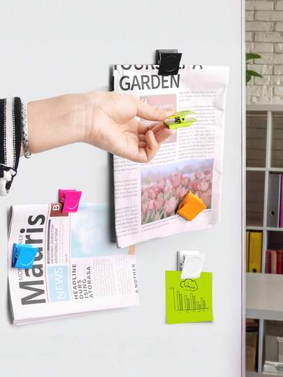 8 Paquete de Clips Magnéticos de Uso Pesado, Clips de Fotos, Clips Magnéticos Coloridos, Clips Magnéticos Resistentes - Construcción de Hierro Resistente, Agarre Fuerte, Ahorro de Espacio, Fácil de Usar, Resistente a la Oxidación, Para Refrigerador, Imanes de Refrigerador, Oficina, Pizarra Blanca, Casillero, Colgar Papeles