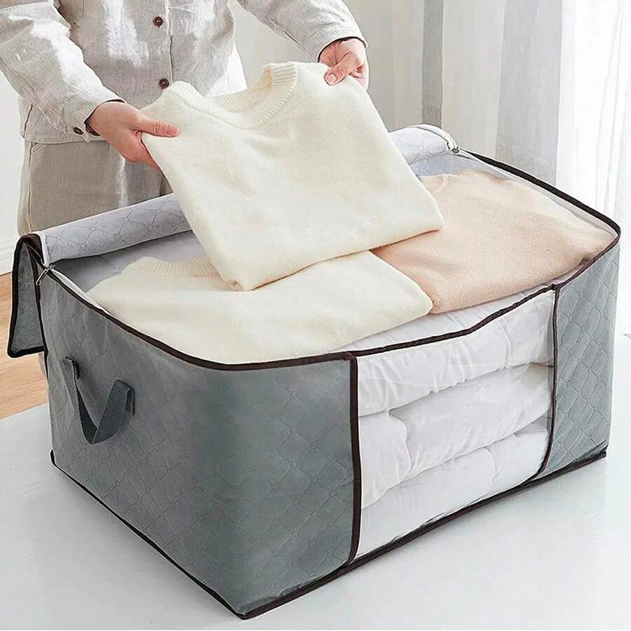 Organizer Bag For Blanket, Large Wardrobe Organizer Box For Coats, Dustproof And Moisture-Proof Clothes Box. - 1 Unit - View 1