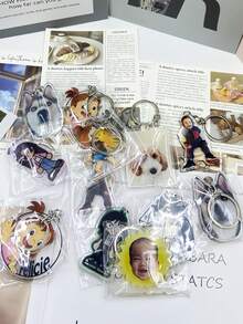 Custom Photo Keychain, Cat Picture Keychain With Picture, Custom Acrylic Charm,Logo Printing Keychain,Keychain,Family Photo Keychain - Multicolor - View 6