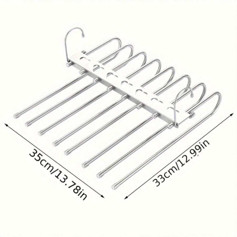 Multi-Tiered Pants Hanger, Anti-Slip Leg Racks, Saves Space For Wardrobes, Closets, And Bedrooms, Facilitates Storage And Organization, Suitable For Hanging Pants, Jeans, And Scarves - Multicolor - View 1