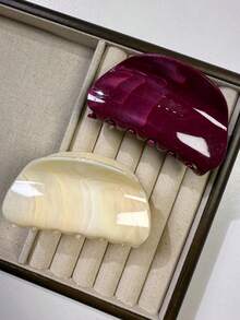 2pcs/6pcs Valentine's Day New Oval Tie Dye Hair Clips, Casual Chic Hair Accessories, Hair Claw, High-End Commuting Hairstyle Fashion Claw Clips Casual Hair Clutch Elegant Hair Jaw Clip - Multicolor - View 7