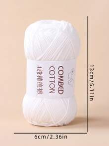 1 卷 4 股精梳紗球 #1 純白色 - 白色 - 查看 3