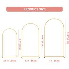 6+6.6+7.2FT Wedding Arch Backdrop Stand For Parties, Balloon Arch Stand, Wedding Arches For Ceremony, Metal Arch Backdrop Stand For Bridal BabyShowers, Birthday Party Decoration Door Frame Gold - 金色 - 查看 2