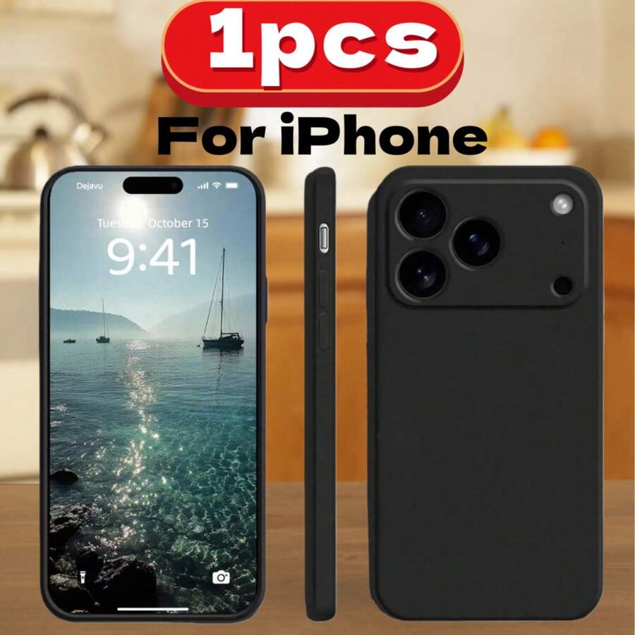 1个黑色硅胶手机壳，采用优质硅胶材料制成，提供全方位保护，适用于 17、17 Air、17 Pro、17 Pro Max、13、11、16 Pro Max、15、14 Plus、12 Mini、XS Max、7、8 Plus/Galaxy S21/Galaxy S22/Galaxy S23/待定型号，防摔保护壳。 - 黑色 - 查看 1