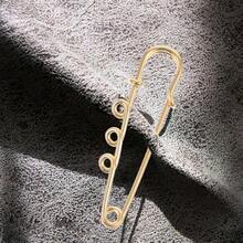 XISH 50 Piezas Alfileres De  De AleacióN Dorada con 3 Agujeros para Manualidades Y Joyería Pines MetáLicos para Ropa Broches Decorativos para Bufandas Y Sombreros - Dorado+5X1X0.5CM - Ver 4