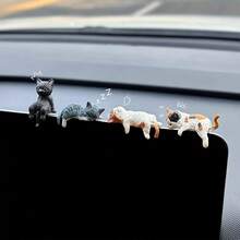 5pcs Cute And Healing Mini Cat Figurines To Sit On Your Monitor, Keeping You Company And Alleviating Loneliness - Multicolor - View 6