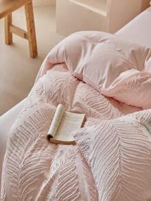 Pink LEAVES Bedding Duvet Cover Queen Size -Super Soft Duvet Covers Collection - Lightweight, Girls Duvet Cover - Soft Breathable Bedding (Queen, Pink) - Baby Pink - View 8