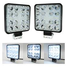Par De Faros Cuadrados 33 Leds Aro De Luz Cruz Ip67 12-24v FAL66B - Azul - Ver 2