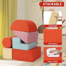 Juego de bloques de escalada de espuma suave: juguetes grandes 5 en 1, arco de escalada para gatear y deslizarse para niños pequeños, juego de espuma para guardería y preescolar. - Multicolor - Ver 4