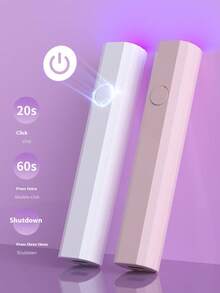 1pc Handheld UV Nail Lamp, Mini Nail Dryer, Portable LED Nail Light, Cordless Rechargeable USB Quick Curing Nail Dryer Machine, Pink Rechargeable Nail Curing Light, Small Portable Battery Powered Mini Nail Lamp, Handheld Phototherapy Lamp - Multicolor - View 7