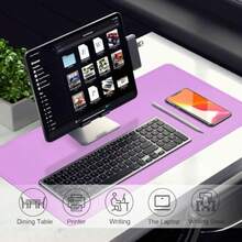 Leather Desk Pad Protector Desk Mat Large Mouse Pad Non-Slip Desk Blotter Office Laptop Desk Pad PU Leather Desk Writing Pad For Office And Home Lilac 31.5" X 15.7" - 淡紫色+39.4英寸 x 17英寸 - 查看 5