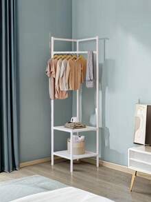 1个易于安装的节省空间转角衣架，带多层储物架 - 大容量悬挂式衣物收纳架，多功能衣柜架，适用于卧室衣柜、宿舍，紧凑型转角衣柜解决方案，耐用框架，整洁的衣柜收纳，灵活的房间家具，适合小房间，现代家居收纳，功能齐全的衣柜设置，易于组装，稳固支架，垂直收纳，衣架，洗衣房好帮手 - 彩色 - 查看 8
