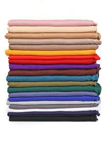 1 件女士头巾加大码纯色柔软头巾休闲头巾头巾长袍配饰情人节情人节女士面纱