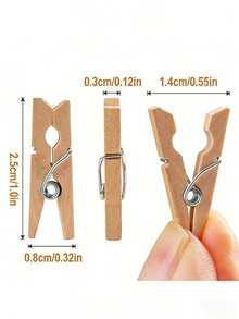 100pcs Photo Clips For Wedding, Birthday, Party; Colorful Wooden Memo Clips; DIY Photo Wall Decor, Suitable For Home And Bedroom; Ideal For Displaying Handicrafts, Hanging Decorative Paintings And Postcards; 2.5cm - Multicolor - View 2