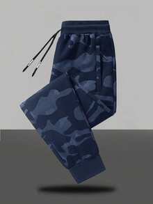 Men's Casual Camo Pants, Outdoor Hiking Sports Jogger Trousers, Autumn/Winter Spring - Blue - View 3