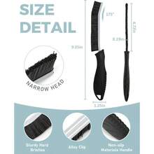 Crevice Cleaning Brush - Grout Scrub Brush, House Cleaning Supplies, Cleaning Tools, Home Essentials, Gifts Women Men, Hard Bristle Crevice Cleaner Brush Household Use, Bathroom - 黑色 + 3 - 查看 6