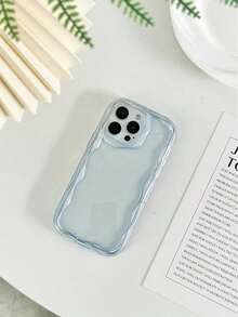 Cream Textured Wavy Edge Solid Color Shockproof Phone Case Compatible With IPhone 16/11/16pro/16plus/16promax/16e/15Promax/13/14/12/XS/XR/7G/8P, Compatible With Samsung Galaxy S25/S25PLUS/S25 Ultra/A16/A36/A26/A56/A50/A12/A32/A52/A72/A51/A21S/A13/A14/S24/S24PLUS/S24Ultra,S22/A52/A53/A54/A55S23/, Compatible With Xiaomi 11/12Pro/12/12X/13Pro/14Pro/15Pro/, Compatible With  10/9/Note9/12c/Note11pro/Note8Pro Waterproof Anti-Fall Scratch Resistant - 款式2(1pc) - 查看 6