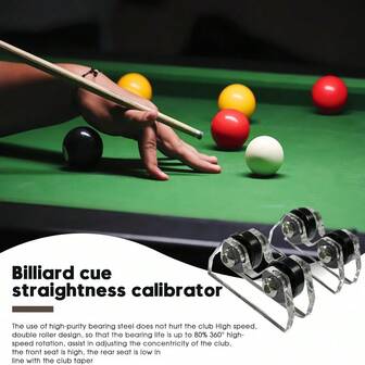 2 חבילות אקריליות לבדיקת ישרות מקל ביליארד, כלי לגילוי קונצנטריות, רולר בדיקת ביליארד סנוקר