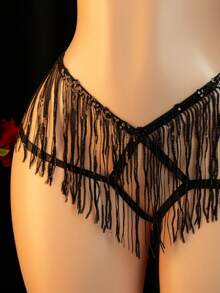 2pcs Sexy Lingerie Set: Camisole Nightgown + Panty - Black - View 4