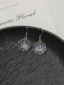 1pc Elegant 7 Chakra Lotus Flower Pendant Necklace, Yoga Chakra Healing Stone Bar Necklace For Women, Energy Balance Jewelry For Party, Anniversary, Birthday Gift - Multicolor - View 7