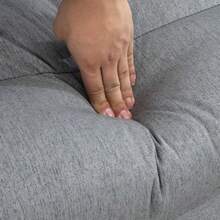 HOMCOM Folding Floor Chair With 6-Position Adjustable Backrest, Thick Seat Cushion, Bed Function, Linen Look, 70 X 41 X 56 Cm, Grey - Grey - View 8