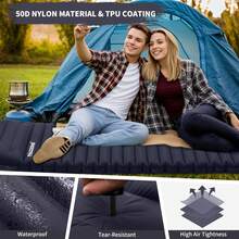 PACOONE Ultralight Self-Inflating Air Mattress Thicken Sleeping Pad Splicing Inflatable Bed Beach Picnic Mat Camping Tent Air Cushion - Multicolor - View 3