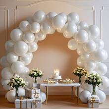 52pcs/87pcs/142pcs Pure White Balloon Set, Includes 5", 10", 12", 18" Sizes, Suitable For Wedding, Party, Birthday, Communion, Family Gathering Balloon Decor - Multicolor - View 6