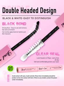 Rikuaild 1 Set Professional Quick-Drying 2-In-1 Waterproof Long-Lasting Eyelash Glue (Glue 5ml/0.17oz, Sealant 5ml/0.17oz), Eyelash Glue, Christmas Gift - Multicolor - View 2