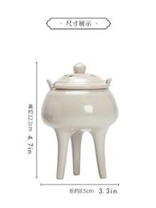 中式陶瓷香炉，适合小型茶室空间及线圈使用 - 白色三腳香爐 - 查看 5