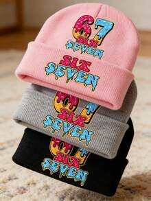 1双Mason 67趣味棒球袜，柔软透气针织帽，男女通用保暖帽，适合通勤、户外活动、露营、钓鱼、徒步旅行等秋冬季度假穿搭 - 彩色 - 查看 1