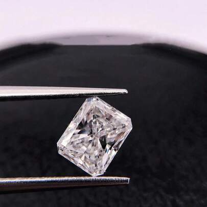 Đá Moissanite rời hình chữ nhật 1/2/3 carat, màu D, kiểu cắt Radiant, chất lượng DIY, kèm chứng nhận GRA.