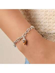 Diseño de colgante de plata de ley S925: Charm con forma de rebanada de tarta de queso, dulce, lindo, moderno y exquisito, joyería de moda para mujer. - pastel - Ver 3
