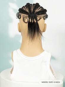 Men's High Street Braided Wig - Hip Hop Dreadlocks Hairstyle Hairpiece For Fashion Streetwear - 黑色 - 查看 3