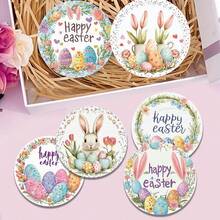 4 Stück/6 Stück/300 Stück Osterhasen Eier Muster bedruckte Kieselgur Untersetzer, geeignet für Heimdekoration, Cafés, Nachmittagstee, Restaurantdekoration, thematische Partys, tägliche Dekoration und auch als Geschenk geeignet - Verschiedenfarbig - Übersicht 1