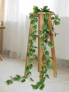 2 peças de trepadeira artificial de rattan de 175 cm com folha de tartaruga, hera tropical artificial suspensa, planta verde artificial, guirlanda realista de trepadeira com folha de tartaruga artificial.