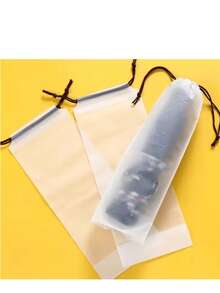 1pc Matte Semi-Transparent Plastic Umbrella Storage Bag, Reusable Portable Drawstring Umbrella Pouch, Household Storage Bag,Women's Day,Travel Essentials,Wedding Favours,Y2k,Bedroom,Car Accessories Women,Kitchen Decor - Multicolor - View 3