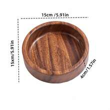1pc Wooden Bowl, Creative Walnut Wood Salad Bowl, Vintage Fruit Bowl, Storage Bowl - Multicolor - View 13