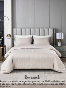 3PCs Beige Striped Vintage Style Comforter Set(1Comforter +2Pillowcases) ,Soft Microfiber Quilt Set,Classic Bedding - Suitable For Various Bed Sizes,Ideal For Gifting