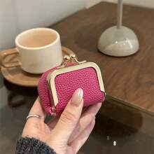 Mini Jewelry Box, Portable Vintage-Inspired Genuine Leather Coin Purse Jewelry Case With Kiss Lock, Mini Travel Ring Box For Women For Earring/Ring/Necklace/Bracelet - Multicolor - View 12