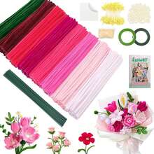 511/572/725 Pcs Value Pack Handmade DIY Floral Cleaning Tool Kit, Includes Colorful Chenille Stems, Flower Set, Floral Wire, Flower Centers, Floral Tape, Ribbons And Wrapping Paper For Valentine's Day And Ramadan Bouquets, Craft Kits, Colorful Marketplace, Craft Marketplace, Artificial Flowers, Wire, Frame Marketplace, Wire, Arts, DIY, Decorations, Shaping Materials, Handmade - Multicolor - View 21