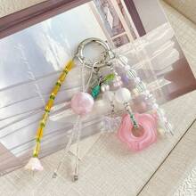 1PC Valentine's Day Lily Of Valley Bag Pendant Handmade Beaded Keychain Ins Style Phone Chain - 彩色 - 查看 3