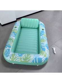 4-In-1 Inflatable Sunbathing Pool Lounger, Extra Large Swimming Pool Float With Pillow, Comfortable Inflatable Floating Raft Suitable For Home And Outdoor Activities, Picnics, And Leisure - Multicolor - View 15