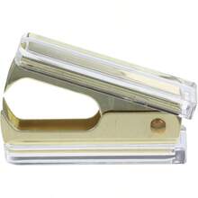 XISH Uonlytech Quitagrapas de Alta Resistencia Sacagrapas Transparente de Escritorio Extractor Grapas Multiusos Diseño Ergonómico para Oficina y Escuela - Dorado - Ver 8