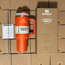 Stanley H2.0 Tumbler With Handle And Straw 40 Oz | Flowstate 3-Position Lid | Cup Holder Compatible For Travel | Insulated Stainless Steel Cup - trái cam - Xem 2