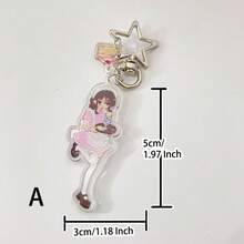 1个原创亚克力钥匙扣吊坠，天使爱心友谊蝴蝶结Y2K复古学院风可爱休闲街头派对亚克力钥匙扣，手机挂饰，学校纪念品礼物，包包配饰，适合所有季节，公司活动，送给女朋友的礼物 - 彩色 - 查看 11