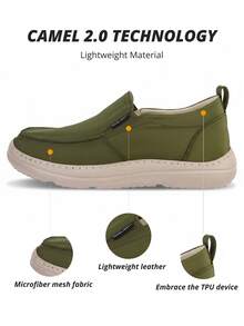CAMEL CROWN Men's Slip-On Athletic Shoes, Lightweight Breathable Mesh Upper Provides Barefoot-Like Comfort, Water-Resistant Heel And Non-Slip Rubber Outsole