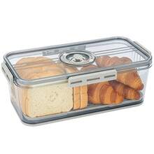 Large Sealed Bread Storage Container With Time Tracking Dial, Used For Homemade Bread, Toast, Bread Bags, Fruits, And Vegetables - Gray - View 5